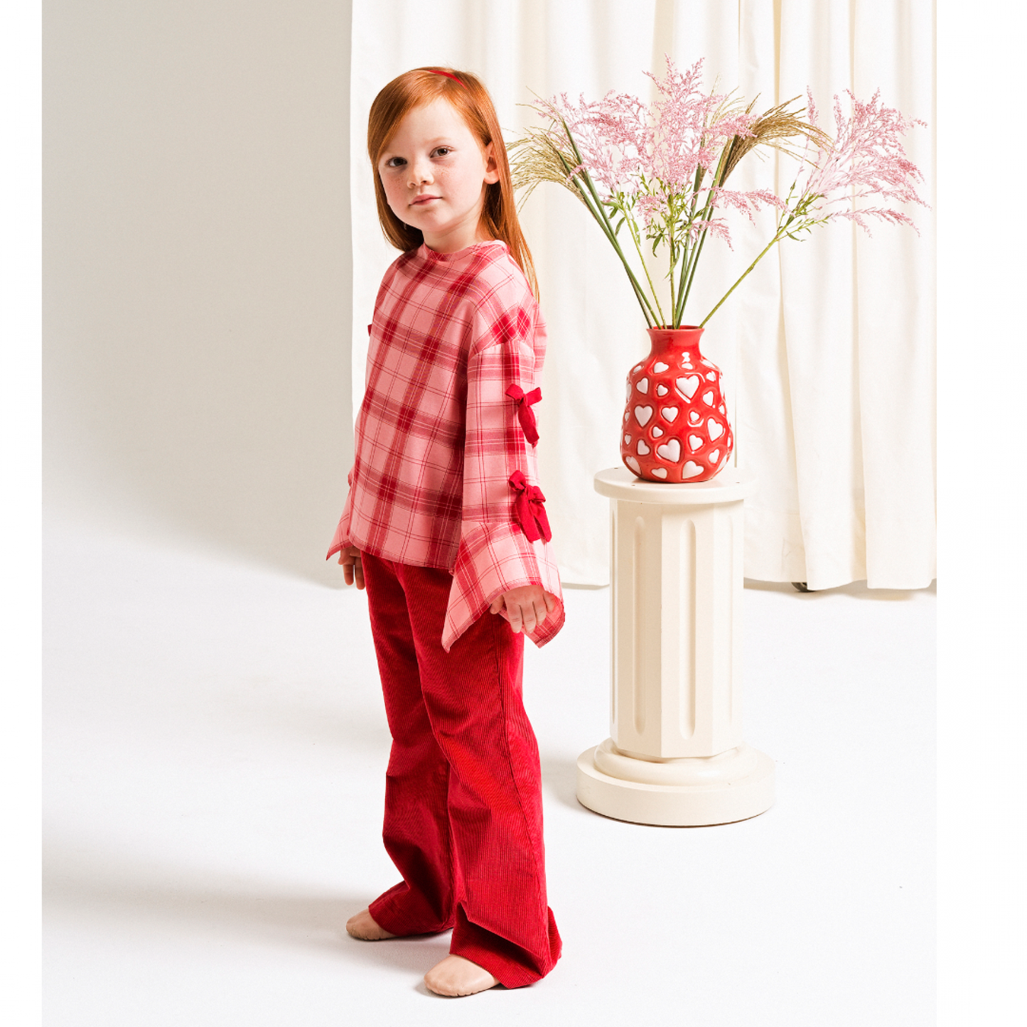 52B.42210220003 # Παιδική Μπλούζα Καρό Red & Pink