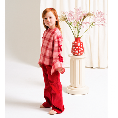 52B.42210220003 # Παιδική Μπλούζα Καρό Red & Pink