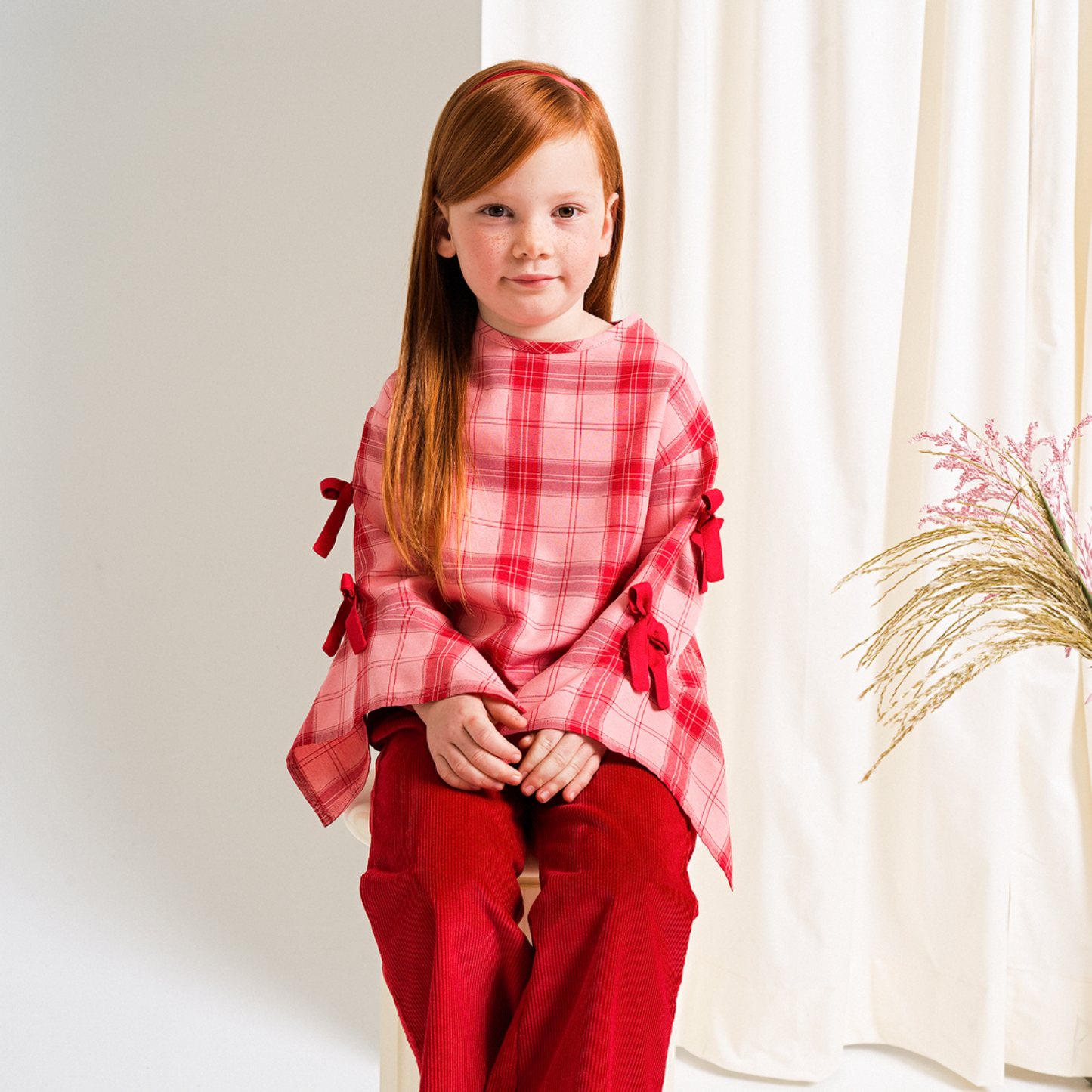 52B.42210220003 # Παιδική Μπλούζα Καρό Red & Pink