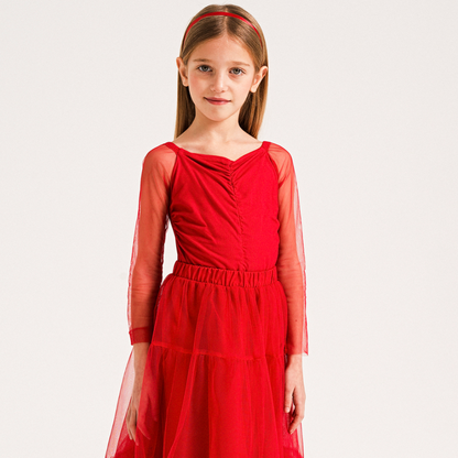 52B.42210224003 # Παιδικό Κορμάκι Τούλινο Κόκκινο