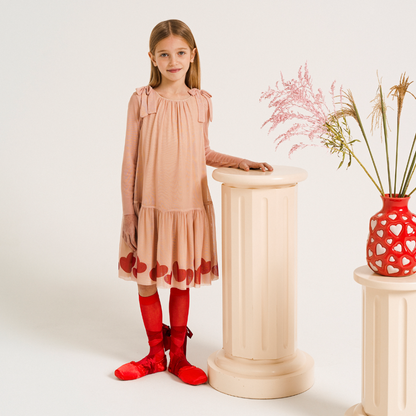 52B.42210240037 # Παιδικό Τούλινο Φόρεμα με Καρδιές