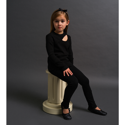 52B.42210303002 # Kids Ribbed Leggings Black