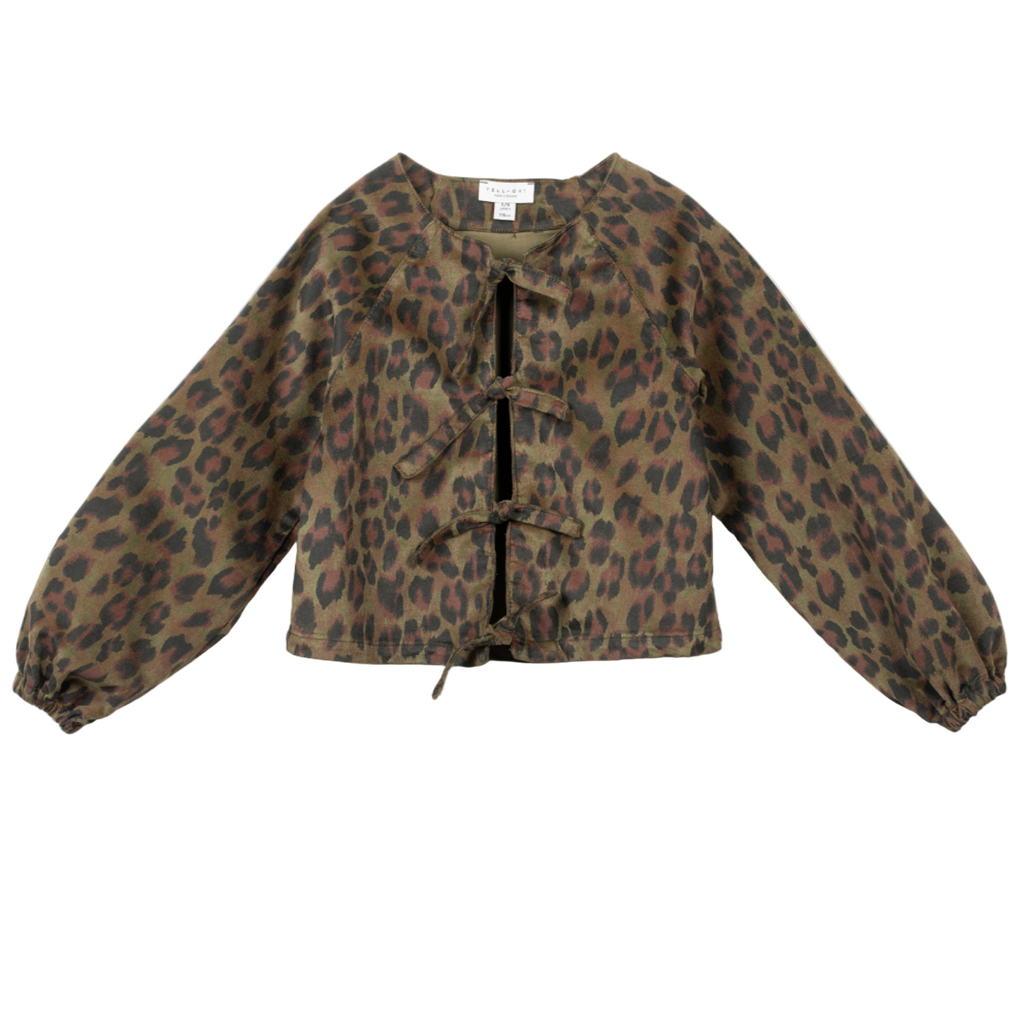 52B.42210320036 # Παιδική Μακρυμάνικη Μπλούζα με Φιόγκους Λεοπάρ