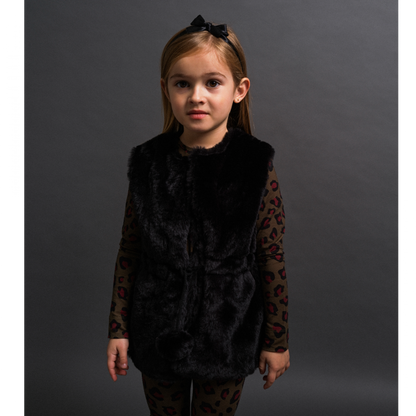 52B.42210362002 # Παιδικό Γούνινο Γιλέκο Black