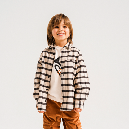 52B.42211223102 # Παιδικό Πουκάμισο Καρό Μαύρο