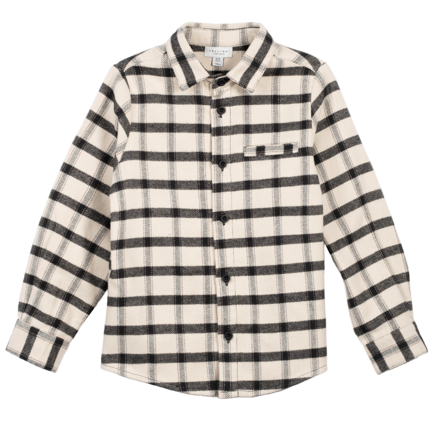 52B.42211223102 # Παιδικό Πουκάμισο Καρό Μαύρο