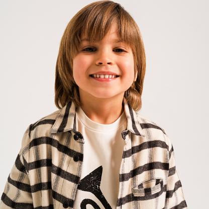 52B.42211223102 # Παιδικό Πουκάμισο Καρό Μαύρο