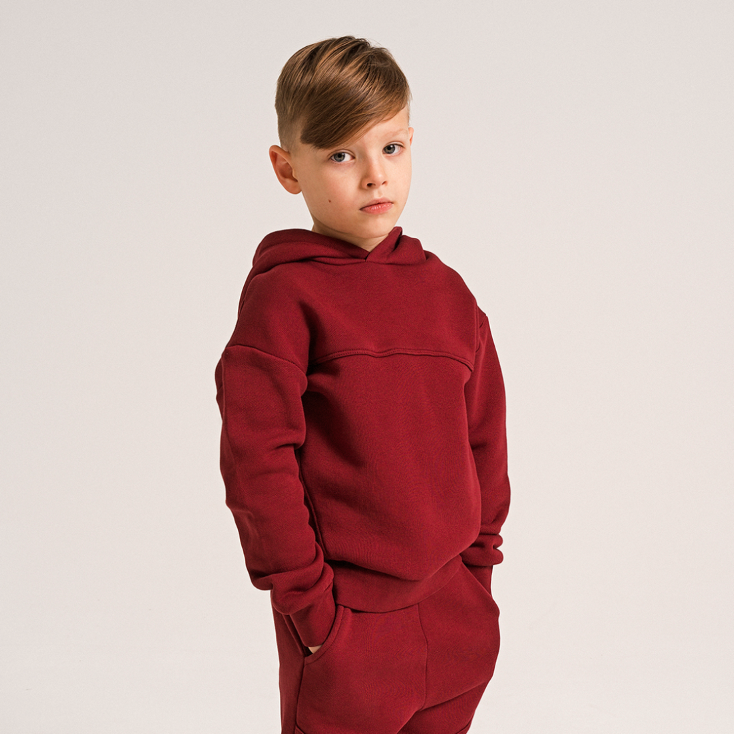 52B.42211322273 # Παιδικό Φούτερ με Κουκούλα Burgundy