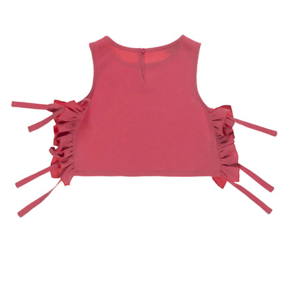 52A.42300120073 # Παιδικό Κροπ Τοπ με Φιόγκους Ροζ