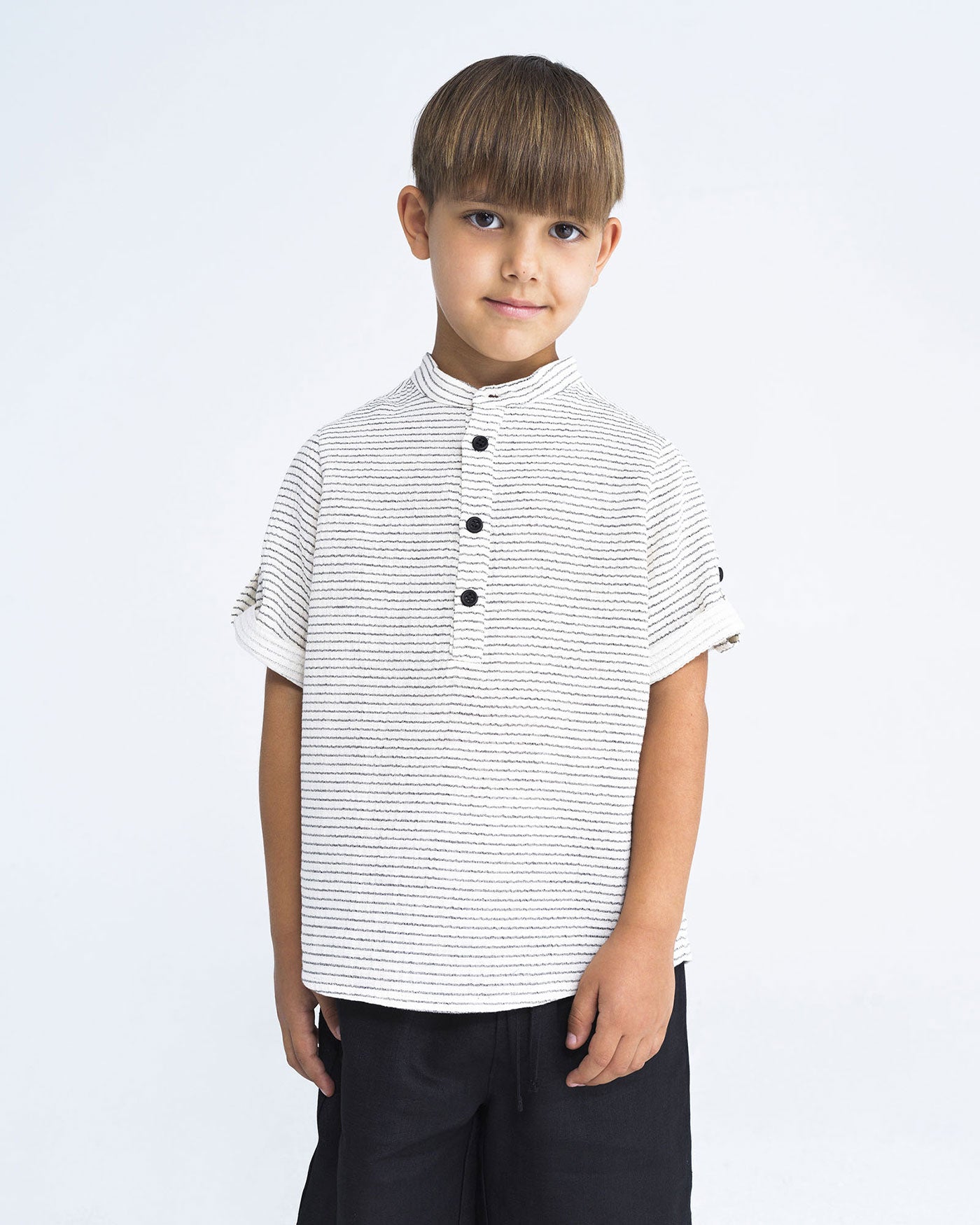 52A.42301220208 # Παιδική Τουνίκ Ριγέ Black & White
