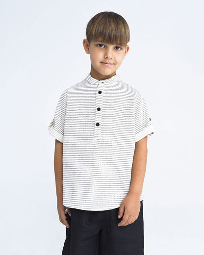 52A.42301220208 # Παιδική Τουνίκ Ριγέ Black & White