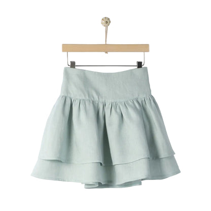 62A.42310307026 # Kis Linen Skirt Gaia Dusty Aqua