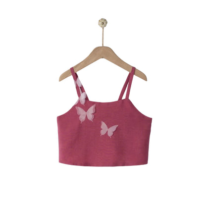 62A.42310320089 # Παιδικό Αμάνικο Κροπ Τοπ Clia Butterfly