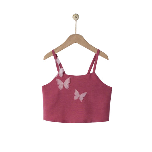 62A.42310320089 # Παιδικό Αμάνικο Κροπ Τοπ Clia Butterfly