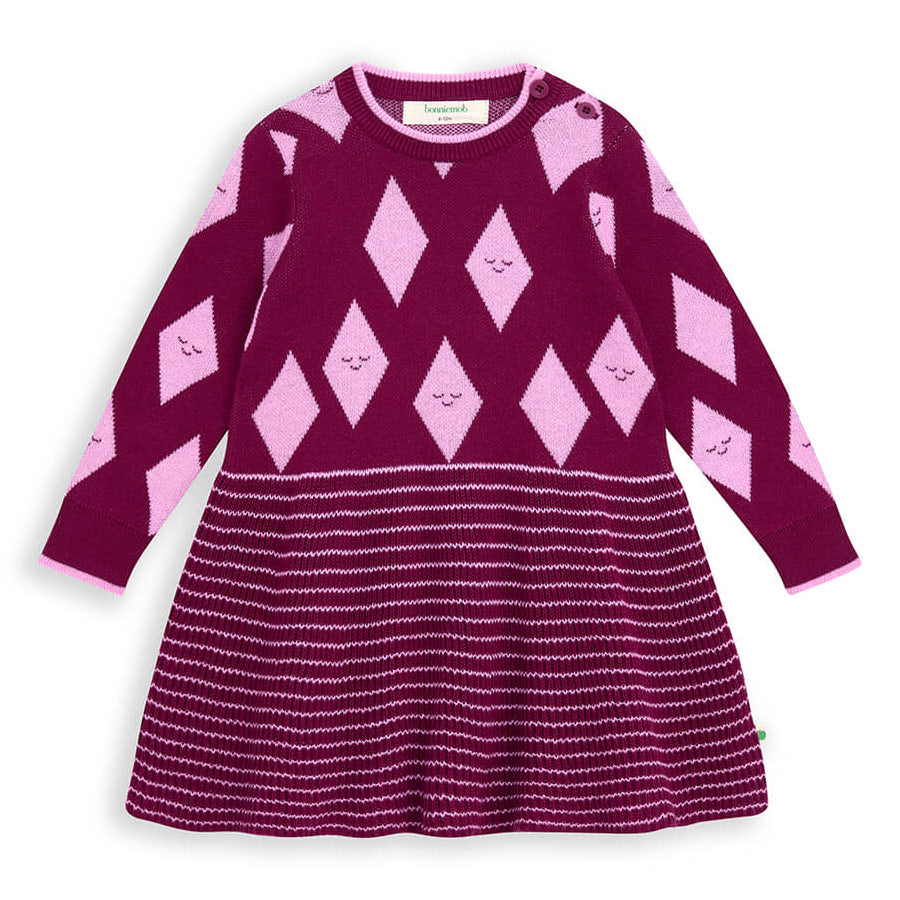 Βρεφικό Πλεκτό Φόρεμα Diamond Pomegranite