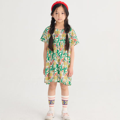 62A.B126AC104_199 # Παιδικό Κοντομάνικο Φόρεμα Color Herbalist