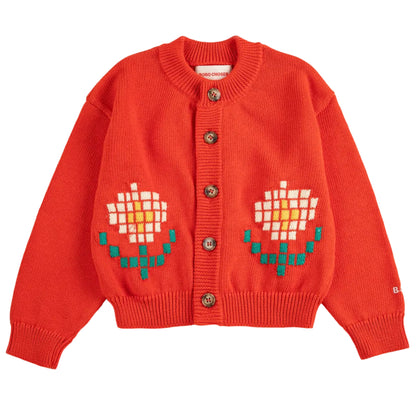 62A.B126AC113_611 # Παιδική Πλεκτή Ζακέτα Pixel Daisy