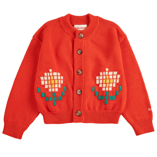 62A.B126AC113_611 # Παιδική Πλεκτή Ζακέτα Pixel Daisy