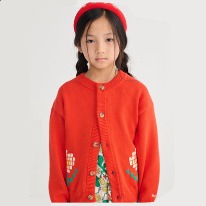 62A.B126AC113_611 # Παιδική Πλεκτή Ζακέτα Pixel Daisy