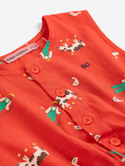 62A.B126AC154_611 # Παιδικό Αμάνικο Φόρεμα Farm Adventure