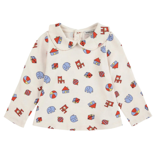 52B.B225AB006_101 # Βρεφική Μακρυμάνικη Μπλούζα Toys All Over