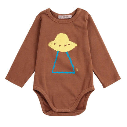 62B.B226AB037_211 # Βρεφικό Μακρυμάνικο Φορμάκι Pixel Abduction Brown