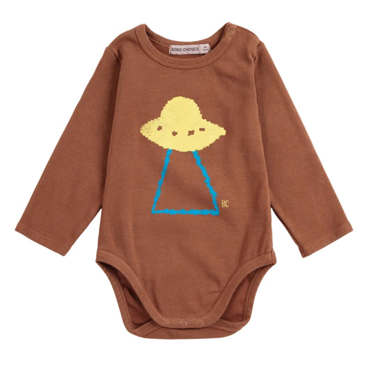 62B.B226AB037_211 # Βρεφικό Μακρυμάνικο Φορμάκι Pixel Abduction Brown