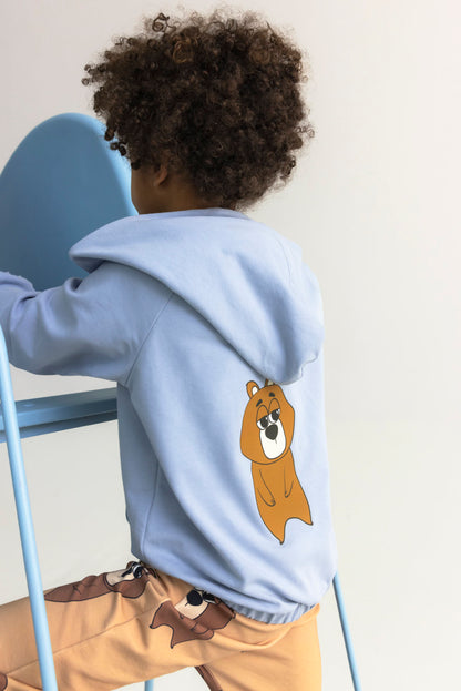 52B.BEAR BLUE _HOODIE # Παιδική Ζακέτα Φούτερ Bear Blue