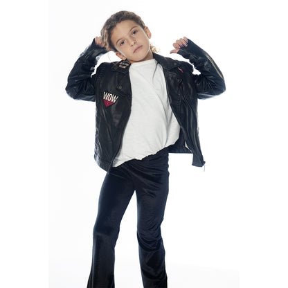 12B.blackvlv # Kids Velvet Leggings Black