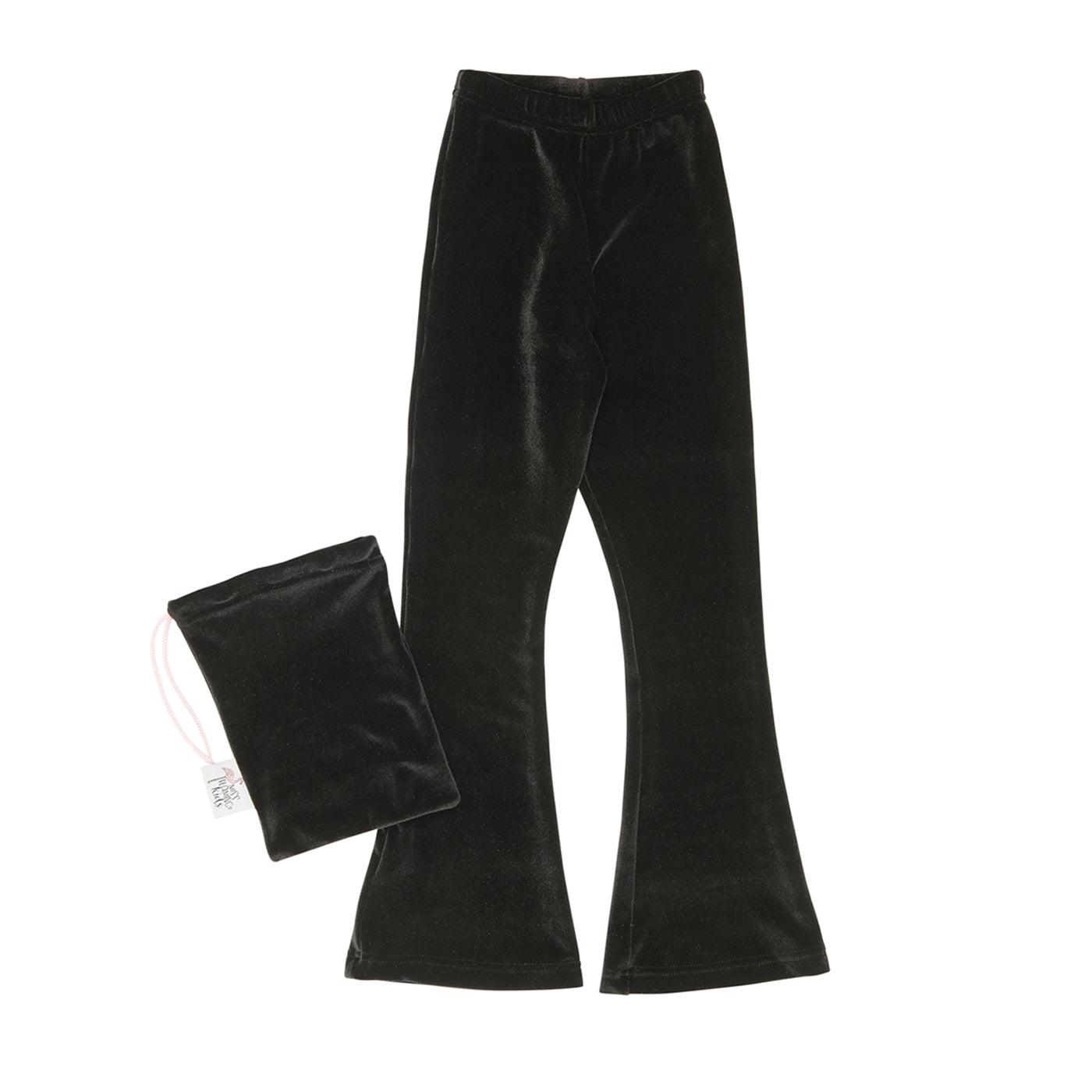 12B.blackvlv # Kids Velvet Leggings Black