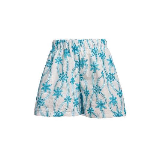 Παιδικό Κεντημένο Σορτς Γαλάζιο