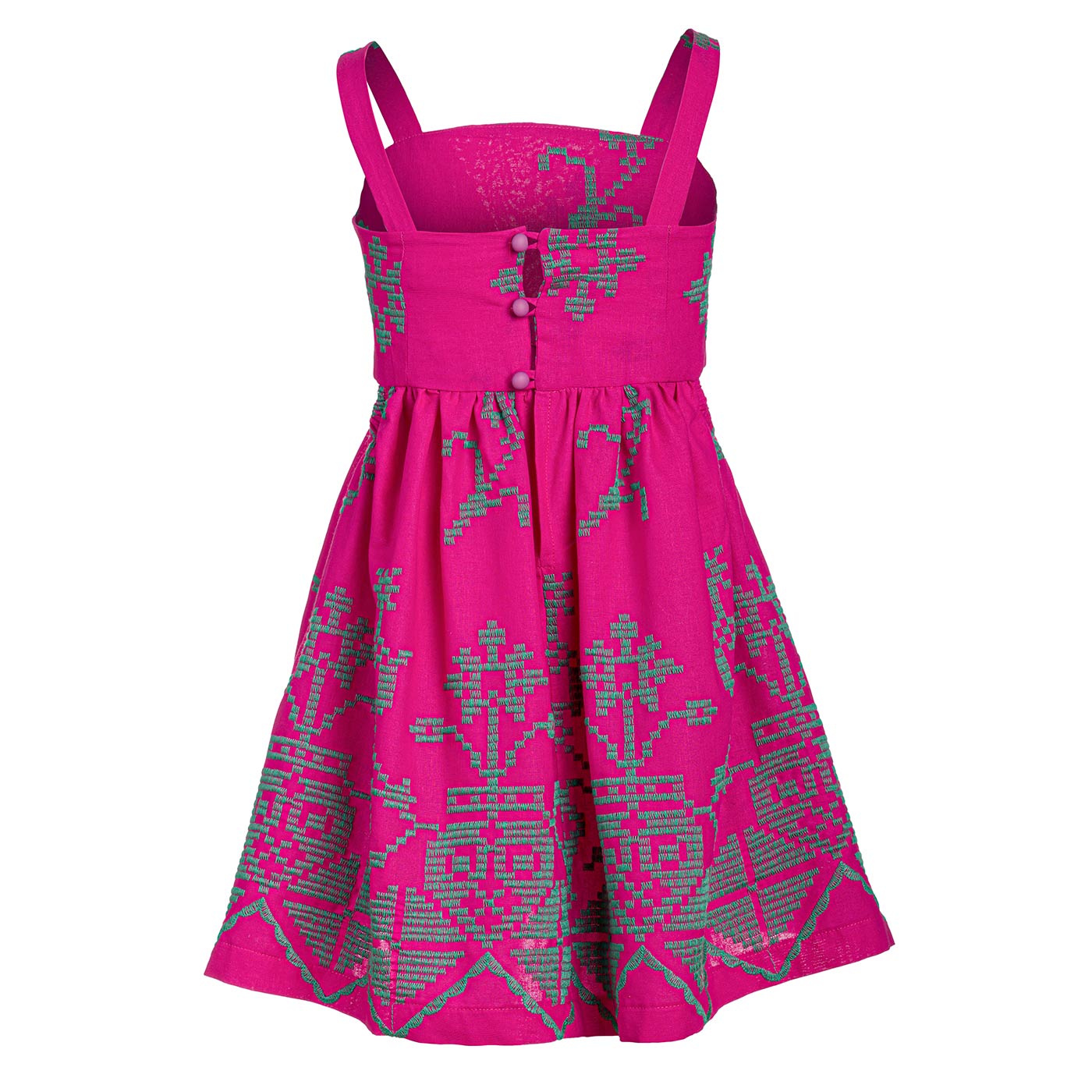 Παιδικό Φόρεμα με Κεντήματα Φούξια
