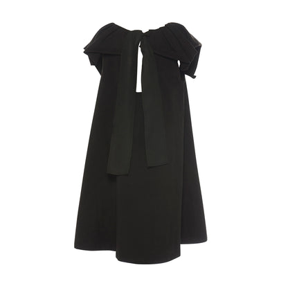 Παιδικό Φόρεμα με Βολάν Λαιμόκοψη Μαύρο