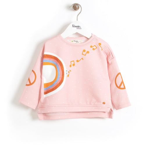 Βρεφική Μπλούζα Φούτερ Peace Pink