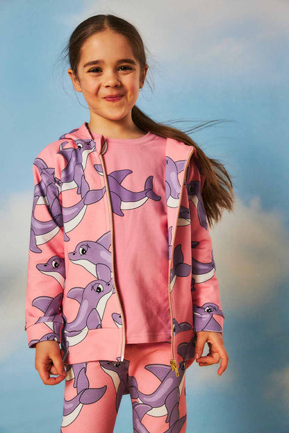 Βρεφική Μπλούζα T-Shirt Dolphin Pink με Φρου-Φρου