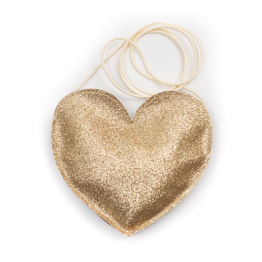 Παιδική Τσάντα Ώμου Καρδιά Gold Glitter