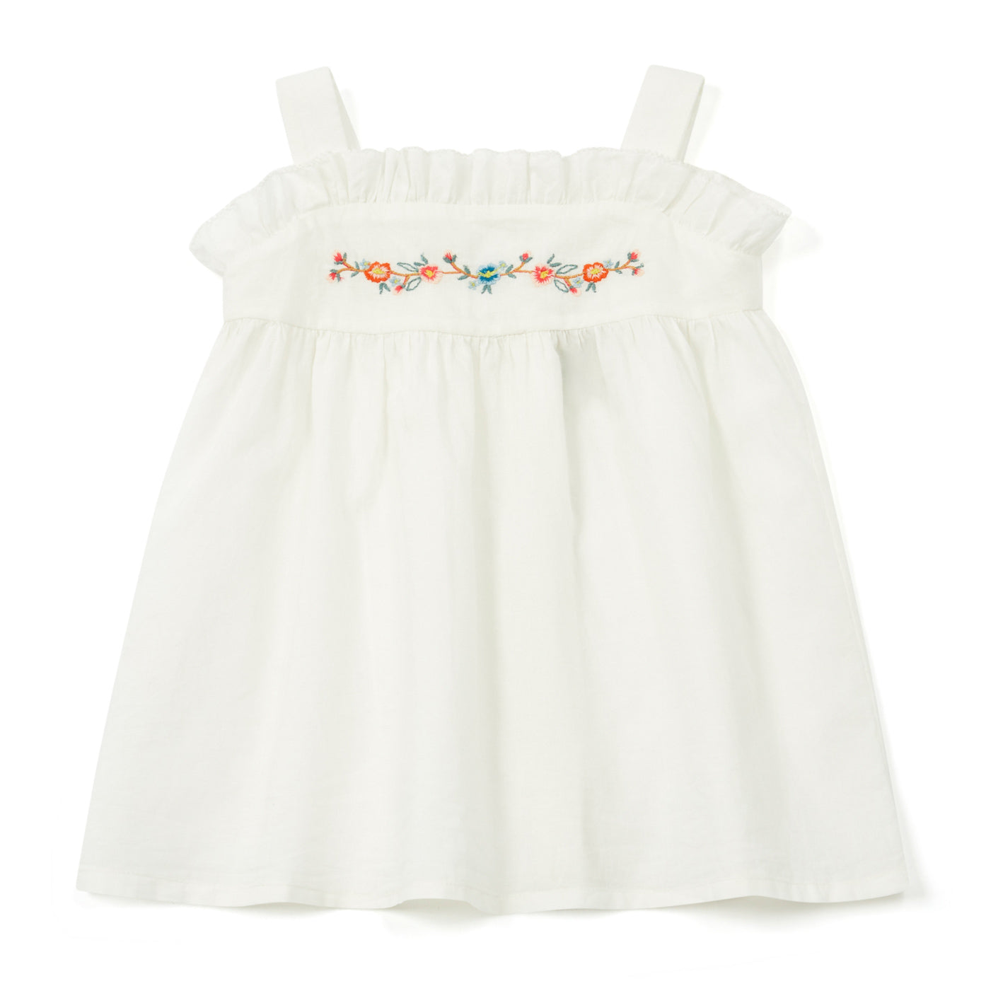 Βρεφικό Φόρεμα με Κέντημα Λευκό