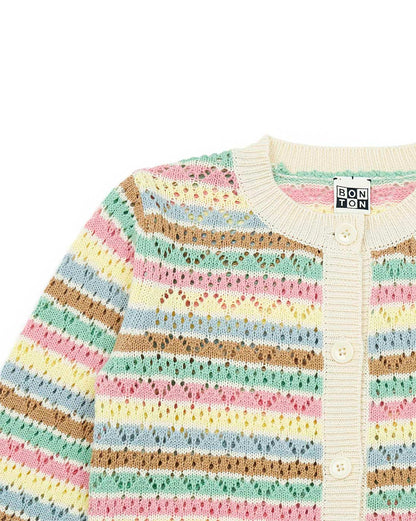 Παιδική Πλεκτή Ζακέτα Πολύχρωμη Ριγέ