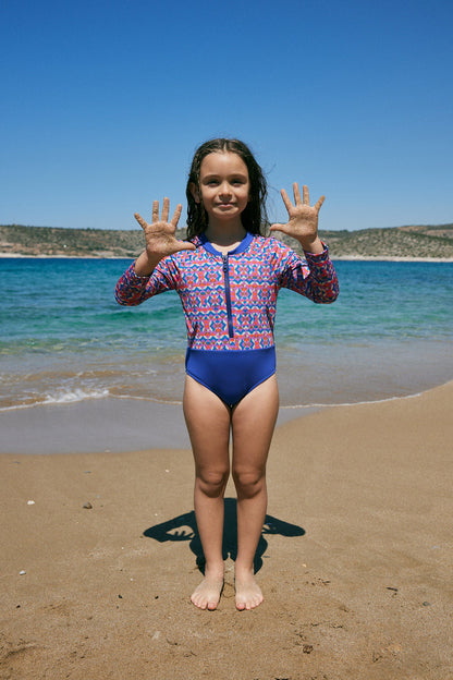 52A.ERICA-GEO # Παιδικό Μακρυμάνικο Μαγιώ Erica Geo Pink