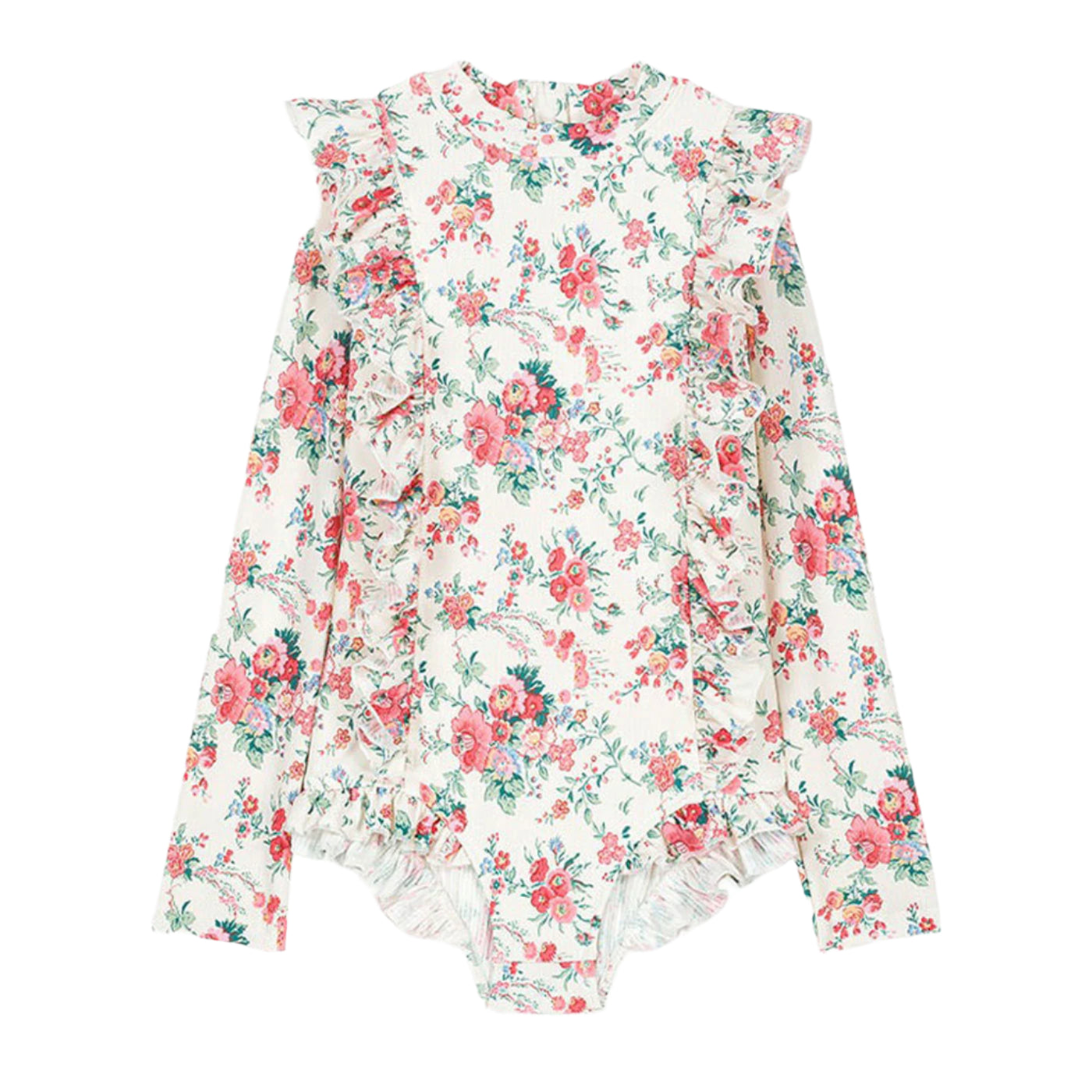 52A.FBC-S25-B0128 # Βρεφικό Ολόσωμο Μαγιώ Aurelie Cream Rosa Festa