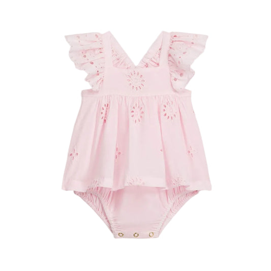 62A.FRI-S26-R0291 # Βρεφικό Φορμάκι Salome Pink Schiffli