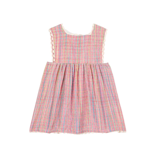 62A.GRI-S0078-BEBE # Βρεφικό Αμάνικο Φόρεμα Aloisa Pink Pomelo Checkered