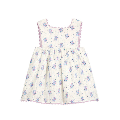62A.GRI-S0296-BEBE # Baby Sleeveless Dress Aloisa Cream Flower Dunes