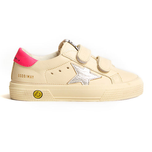 Παιδικό Αθλητικό Παπούτσι Golden Goose Ecru Silver Star & Pink Heel