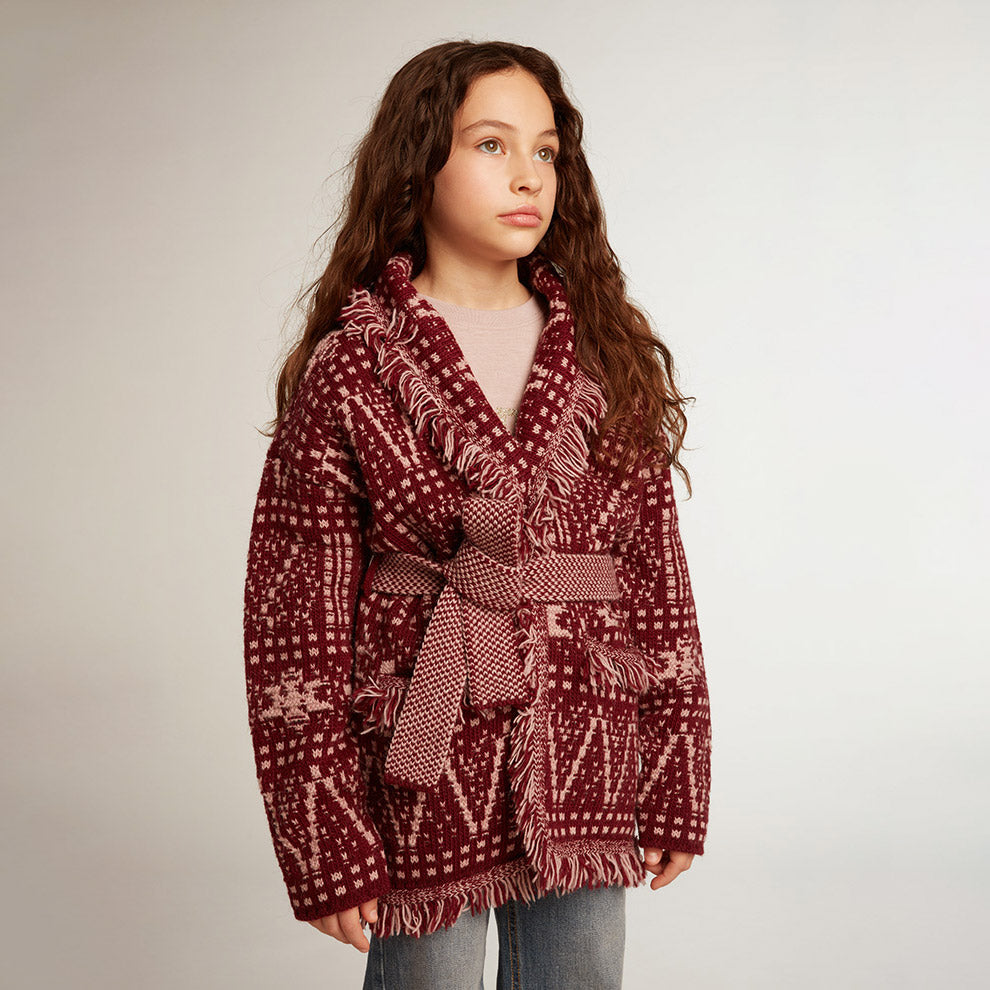 Παιδική Ζακέτα Jacquard Deep Red