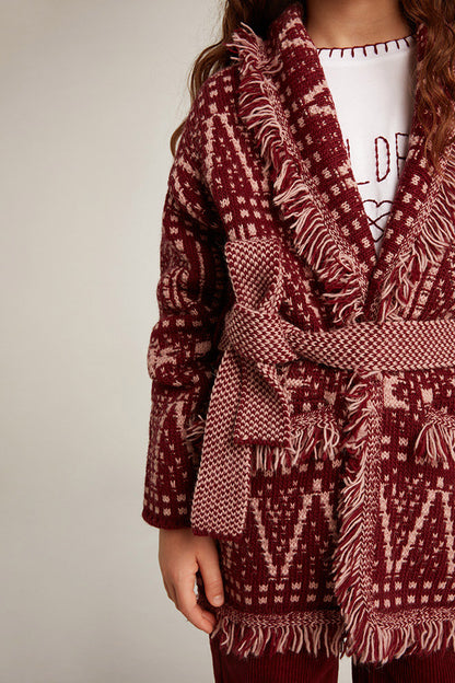 Παιδική Ζακέτα Jacquard Deep Red