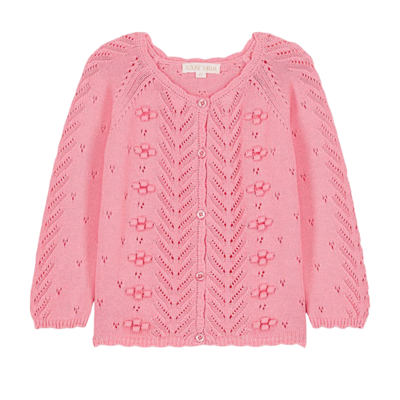 52A.GRC-S25-C0452 # Kids Cardigan Pink Challi