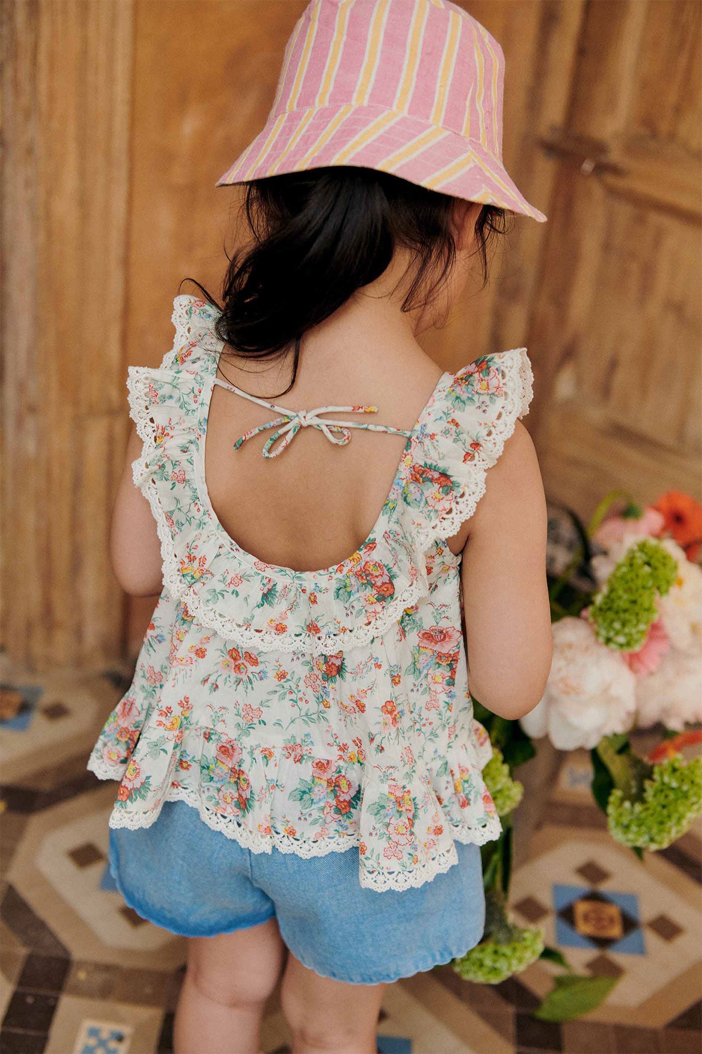 52A.GRI-S25-B0162 # Παιδική Αμάνικη Μπλούζα Rosa Festa Cream Zelie