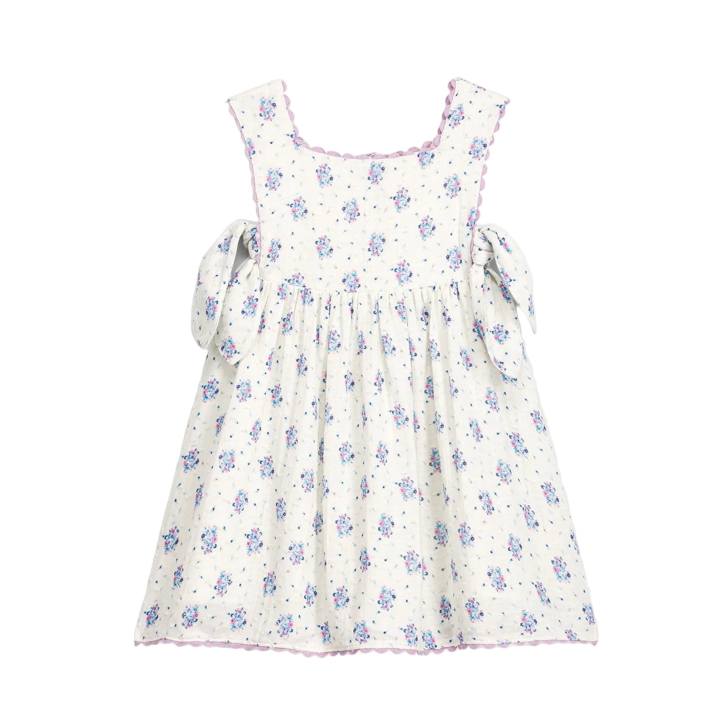 62A.GRI-S26-S0296 # Kid Sleeveless Dress Aloisa Cream Flower Dunes