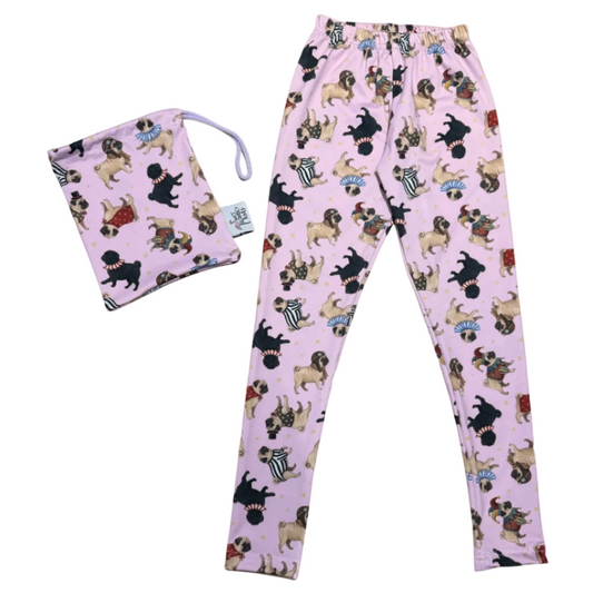 Kids Leggings Pink Pug Love